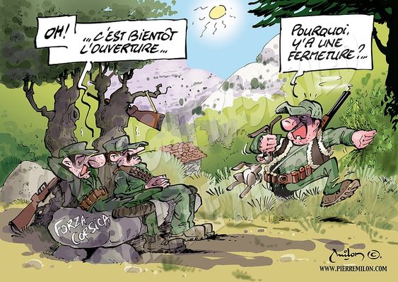 caricature de chasseurs