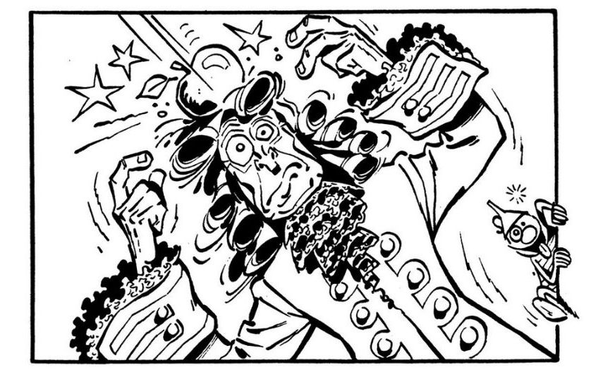 une caricature de gotlib: newton fracassée par la chute d'une pomme...